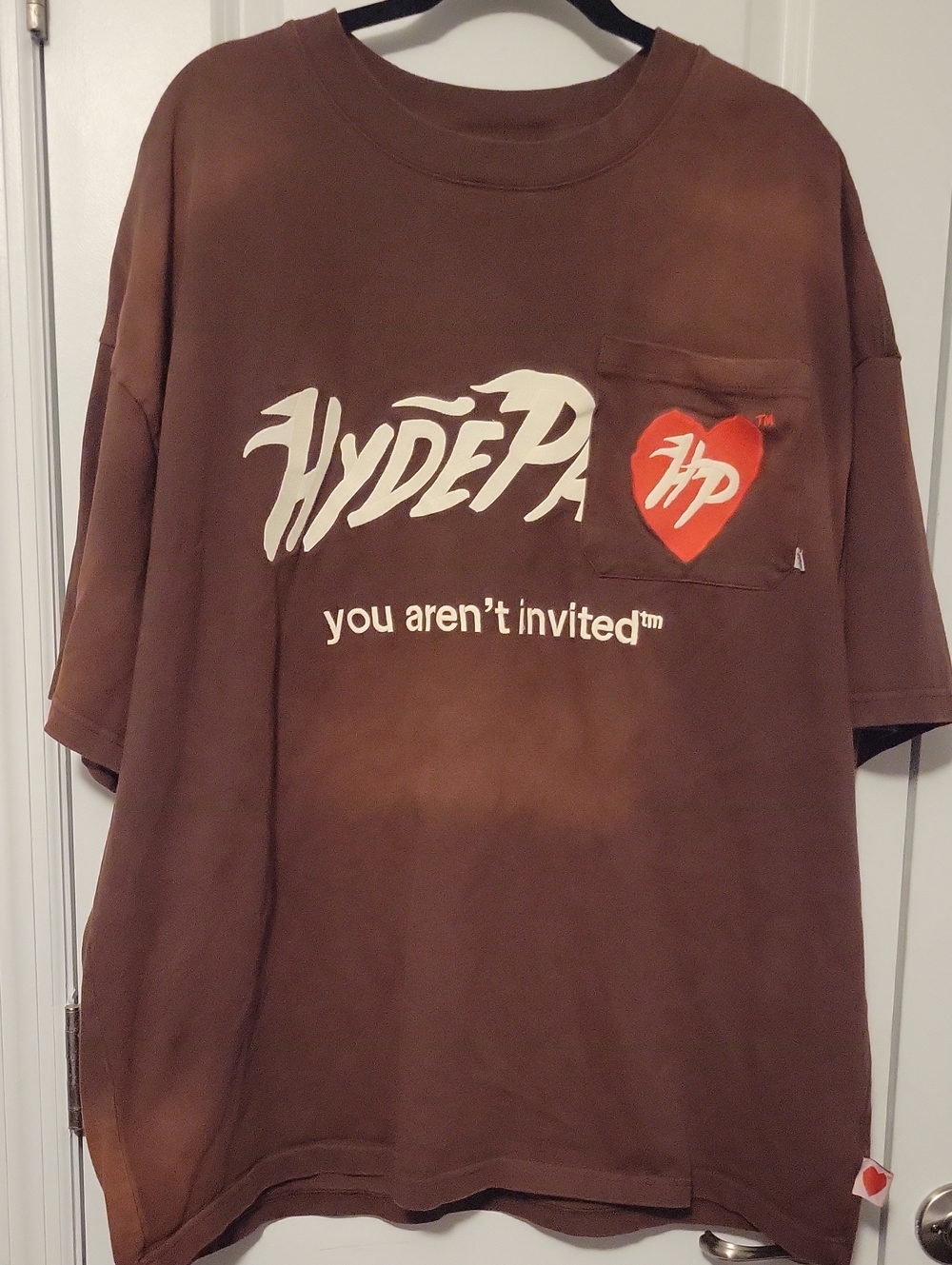 Men's Hyde Park Brown Graphic Pocket Tee - "you aren't invited"